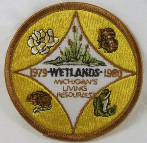 1979-80 Michigans Living Resources Wetlands 3 Inch Embroidered Iron-on Patch - Picture 1 of 2