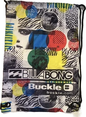 Mochila Bolso BILLABONG Hebilla Cordón Cinch Multicolor De Colección Foto 1 de 4
