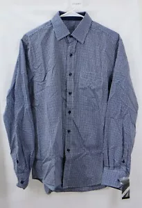 Tasso Elba Herren Oberhemd Gr. S 14-14 1/2 blau kariert Baumwolle mit Tasche - Bild 1 von 2