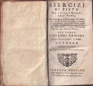 Croiset - Esercizi di Pietà per tutti i giorni - Ottobre - Dorigoni I Edz. 1762 - Picture 1 of 2