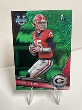 2023 Bowman Chrome U 44 Carson Beck Green Shimmer 14/99  Georgia  Football Card