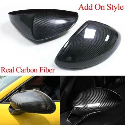Tapas de cubierta de espejos retrovisores laterales de fibra de carbono para Porsche 718 Boxster Cayman 2016-2023 Foto 1 de 4