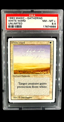 1993 MtG Magic the Gathering Unlimited White Ward PSA 8.5 Only 22 Graded Higher - Image 1 of 4