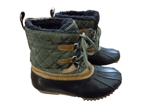 Sporto The Original Duck Boots Olivia Olive Black Lined Quilted Boots sz 5 GUC - Picture 1 of 12
