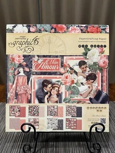 Grafik 45 Mon Amour 12x12 Scrapbooking Papier Block (24 Blatt) - Bild 1 von 6