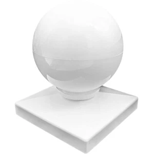 4" Vinyl Post Cap BALL/DOME Style Post Caps - Vinyl Fence Post Caps for 4" x ... - Picture 1 of 6