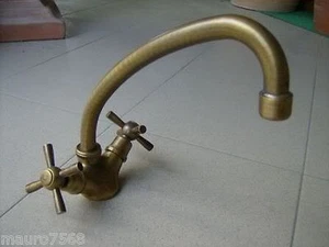 Rubinetto Miscelatore Monoforo ottone bronzato liscio h 22x18 - Foto 1 di 1