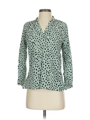 Top de seda Tucker verde manga 3/4 XS para mujer Foto 1 de 4