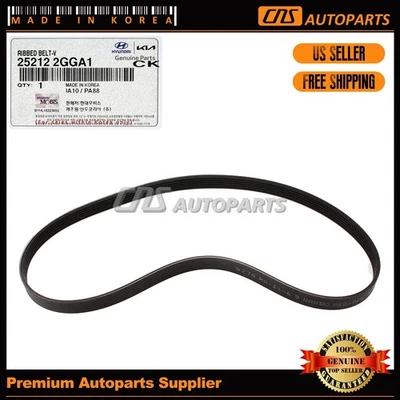 Genuine V-Belt for 2015-2022 Hyundai Kia 2.0L 2.4L Various Models 25212-2GGA1 - Image 1 of 3