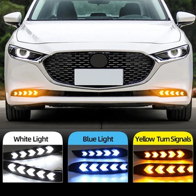 LED DRL Sequential Turn Signal Fog Light Pair Fits for Mazda 2019-2022 - Image 1 of 4