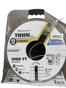 THHN #12 Wire Approx 630' Copper Stranded PullPro White Encore Easy PULL Reel - Picture 1 of 5