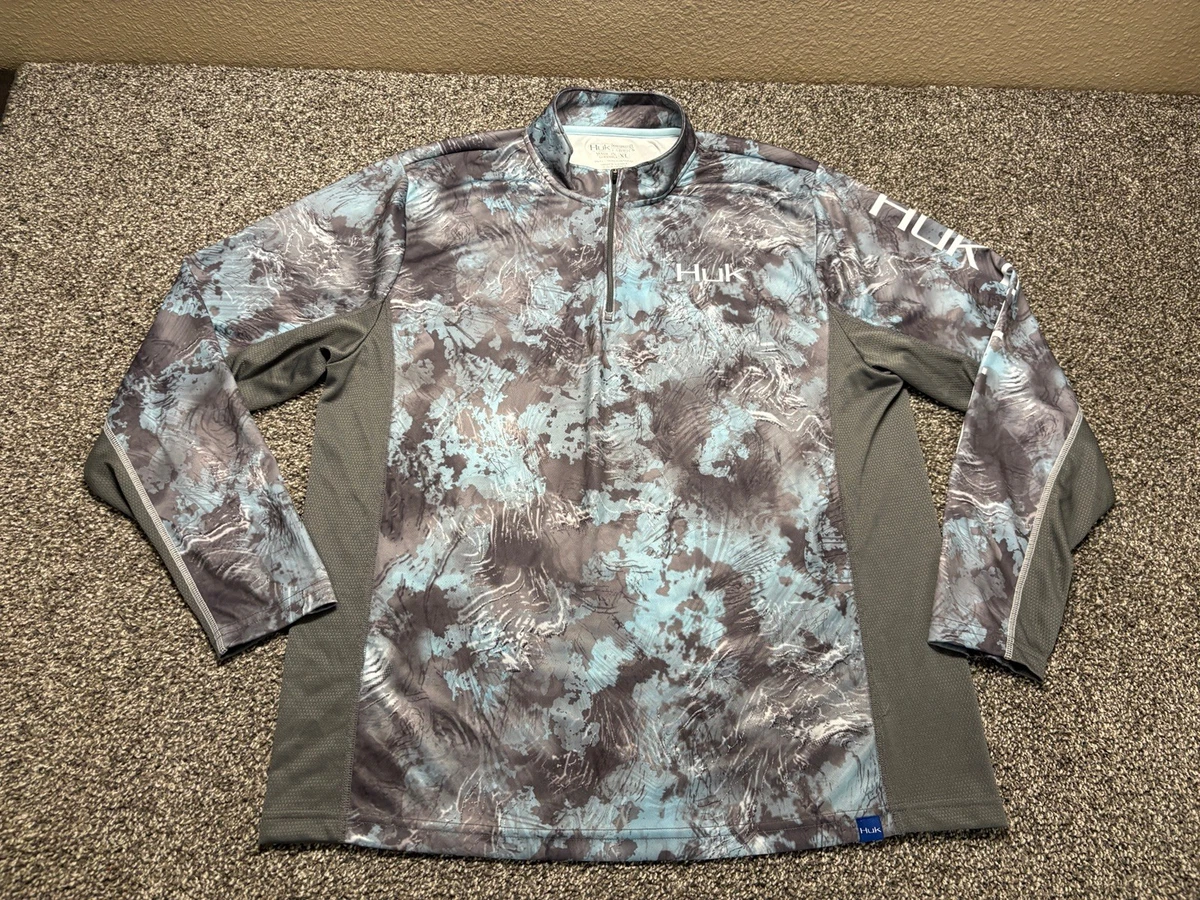 HUK Men's Icon X Camo 1/4 Zip Fishing Shirt - UPF 30+ Sun Protection, Long Sleeve Performance Shirt With Cooling Tech