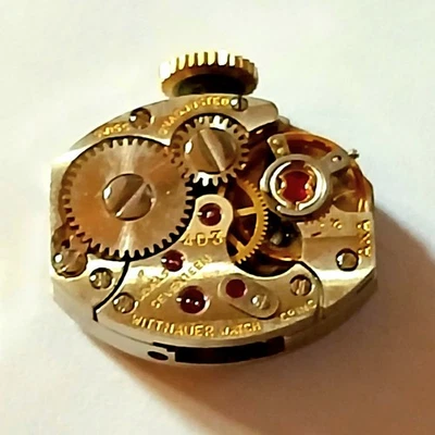 #028, Wittnauer 408. 17 Jewel Good Strong Running Movement & Stem Crown Hands  - Image 1 of 4
