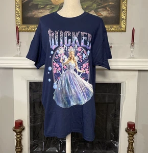 Wicked 2 Glinda Floral Navy Blue T-Shirt Size Large - Bild 1 von 4