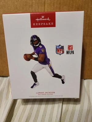 Lamar Jackson Baltimore Ravens Hallmark Keepsake Ornament 2023 New In Box