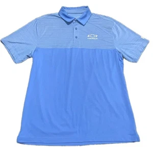Under Armour Loose Heat Gear "Chevrolet" Polo Shirt Mens Sz Large Two Tone Blue - Picture 1 of 8