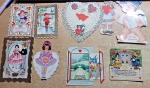LARGE LOT OF ANTIQUE VALENTINES DAY GREETING CARDS (25) DIE-CUT MECHANICAL MORE - Picture 1 of 5