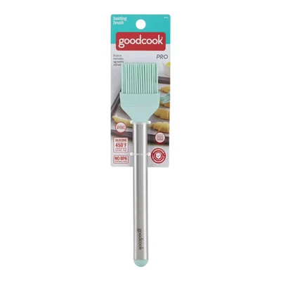 GoodCook Mint Green Pro Basting Brush, Silicone Bristles Angled Brush Head NEW - Image 1 of 4