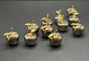 Set of 11 Vintage Silver Plate and Gold Tone Apple Place Card Holders Set of 11 - Picture 1 of 7
