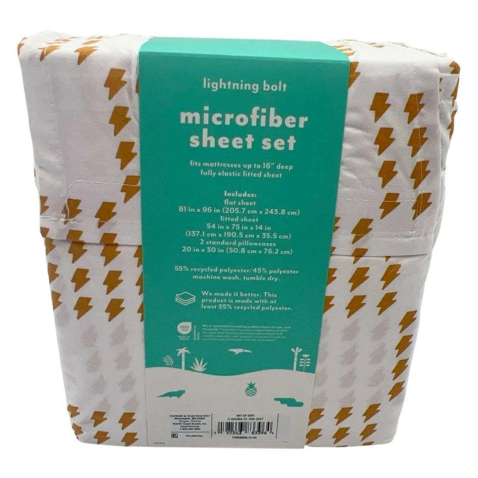 Juego de sábanas de microfibra Pillowfort Lightning Bolt ropa de cama completa para niños Foto 1 de 4