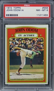 1972 Topps John Odom IN ACTION #558 PSA 8 NM-MT - Picture 1 of 2