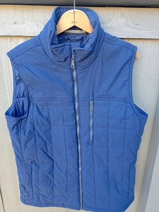 Orvis Men's Quilted Vest Medium Nylon Full Zip 4 Zip Pockets Insulated Blue  - Picture 1 of 16