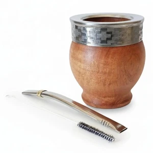 Yerba Mate Tasse und Bombilla Set - BONMATEI Imperial Wood Mate Kürbis mit Stai... - Bild 1 von 7