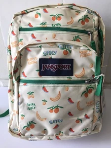 MOCHILA DE VIAJE JANSPORT CREMA/MULTI FIVE AL DÍA/FRUIT GRAN ESTUDIANTE ESCUELA/NUEVO CON ETIQUETAS - Imagen 1 de 15