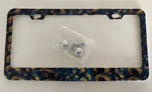 Blue yellow Custom License Plate Frame - Picture 1 of 3