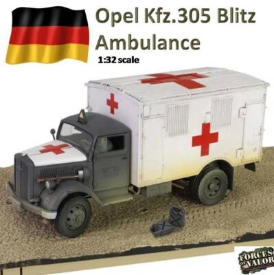 Forces Of Valor 1:32 801101A Opel Kfz.305 Blitz Ambulance German Army - Image 1 of 4