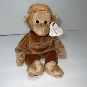 1995 Ty Beanie Baby Bongo The Monkey Toy (4067) 8/17/1995 Brown EUC Retired - Picture 1 of 7