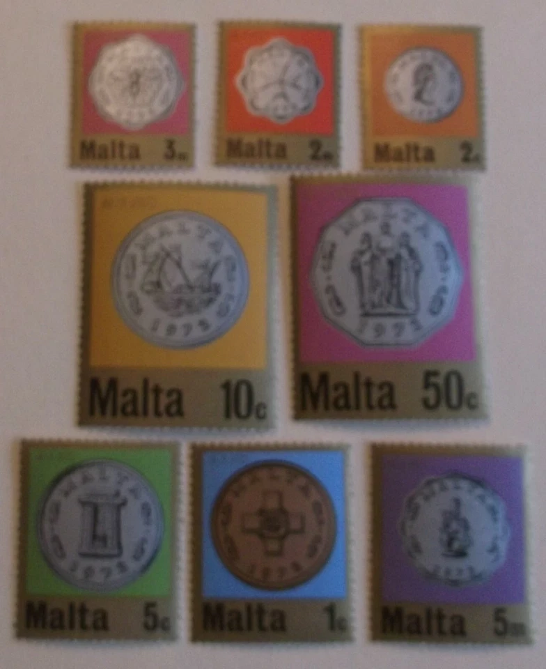 Sello de Malta 439-46 MNH gato moneda de $2,85 en sello tópico Foto 1 de 1