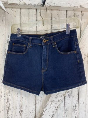Pantalones Cortos Forever 21 Mujer Talla 28 Azul Denim Elastizados Tiro Bajo Puños Descarados Foto 1 de 4