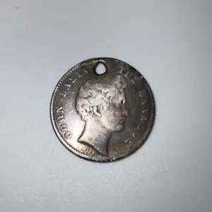 1833 Greece 1 One Drachma Otto Holed - Picture 1 of 4