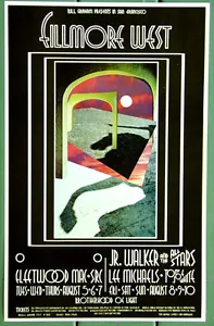 BG185 Fleetwood Mac, Jr Walker 1969 Poster originale del concerto di Fillmore West 1 ° - Foto 1 di 1