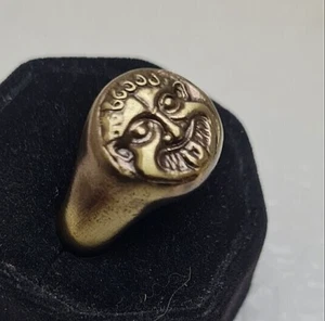 Gorgon Medusa Roman Style Handmade Bronze Ring Ancient Bronze Vintage look spqr - Picture 1 of 5