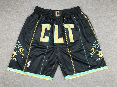 Charlotte Hornets Summer Black Edition Old School Basketball Team Shorts M-XL Cover
