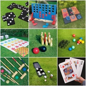 Giant Outdoor Garden Games Summer BBQ Party Toy Kids Family Tower Skittles Cards - Picture 1 of 74