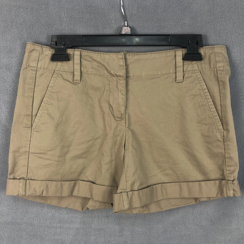 Ann Taylor Womens Size 0 Signature Chino Style Cuffed Shorts w Pockets Brown - Image 1 of 4