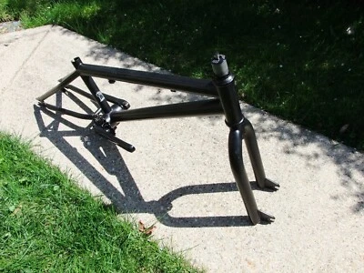 Mid School BMX Bicycle Frame W/Fork, Headset, and Cranks, Black - Image 1 of 4