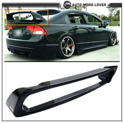 Glossy Black Plastic Trunk Spoiler Wing Fit For 2006-2011 Honda Civic 4Dr Sedan - Image 1 of 4