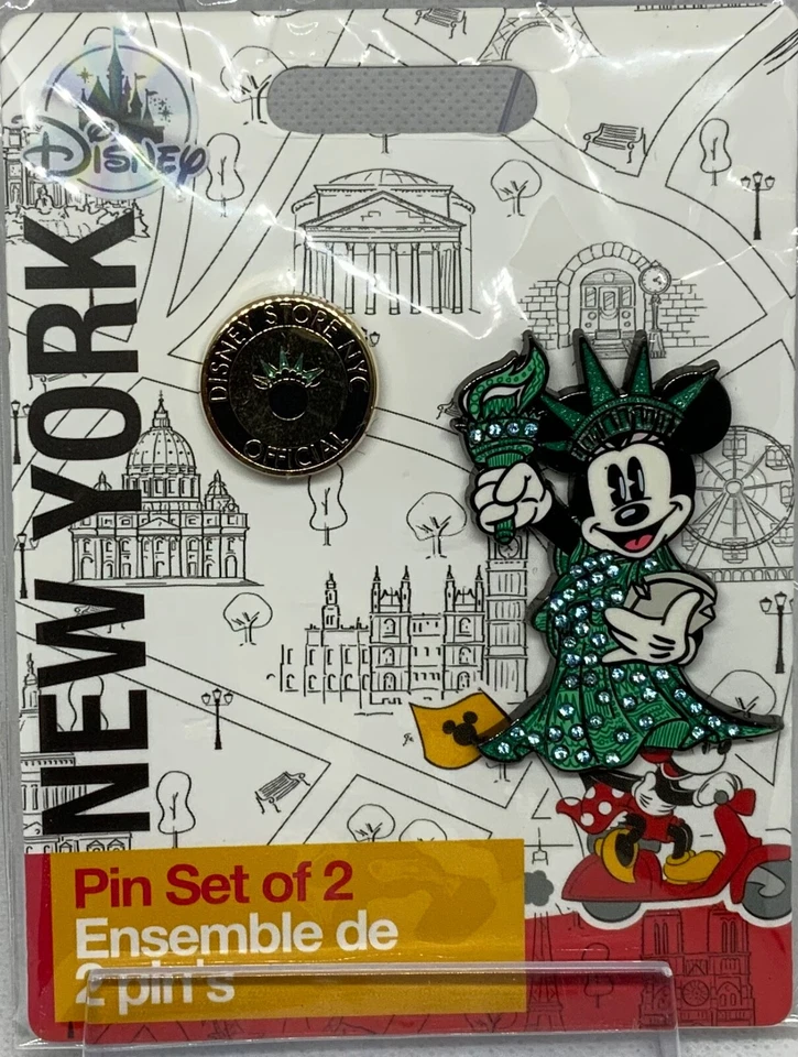 Disney Store 2018 Minnie Mouse Statue of Liberty NYC 2 Pin Set  - Image 1 of 1