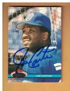 Joe Carter AUTOGRAPHED 1991 STADIUM CLUB BASEBALL CARD SIGNED TORONTO BLUE JAYS - Picture 1 of 1
