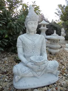 Steinfigur "Buddha" Tempelwächter Gartendekoration Steinguss Statue Gartenfigur - Bild 1 von 5