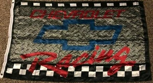 new CHEVROLET RACING CAR METAL CHECKERS 3x5ft FLAG superior quality US seller - Picture 1 of 3
