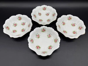 Royal Albert Forget Me Not Rose 5" Shell Dishes (Set of 4) Bone China England - Picture 1 of 5