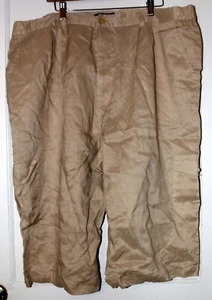 GB Godbody Collection 100% Linen Khaki Cargo Shorts Size 44 LOOK! - Picture 1 of 3