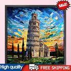 Full Embroidery Cotton 11CT Glass Italy Leaning Tower Pisa Cross Stitch 50x50cm