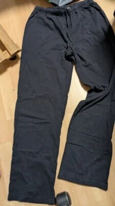 Hose Herren Gr. M schwarz Nachthose Schlamperhose Gummizug Atlas für Men - Bild 1 von 1