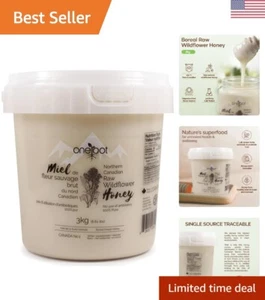 Crema de miel blanca cruda 6,6 lb - Miel de flores silvestres canadienses rica en enzimas sin filtrar - Imagen 1 de 8